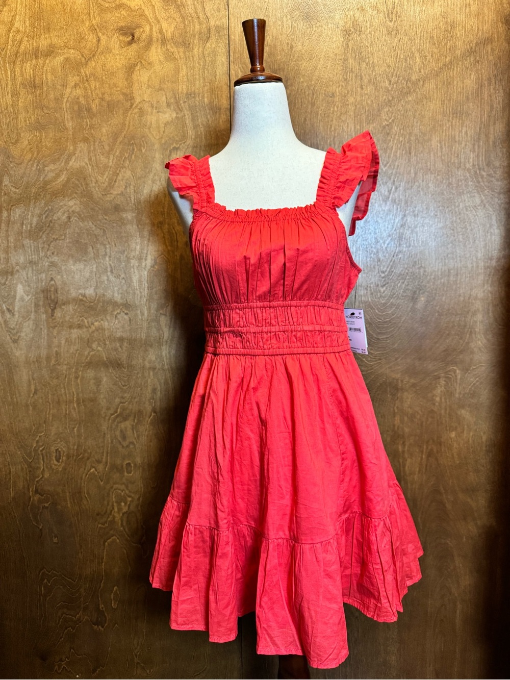 Nordstrom Girls Red Ruffled Strap Summer Dress